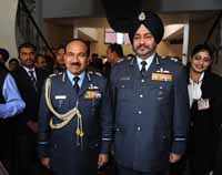 (left) Air Chief Marshal Arup Raha with the newly appointed Air Marshal BS Dhanoa after a press conference at Akash Officers' Mess in New Delhi, India on 28th December 2016. (Photo: Jitender Gupta/Outlook). (left) Air Chief Marshal Arup Raha with the newly appointed Air Marshal BS Dhanoa after a press conference at Akash Officers' Mess in New Delhi, India on 28th December 2016. (Photo: Jitender Gupta/Outlook).